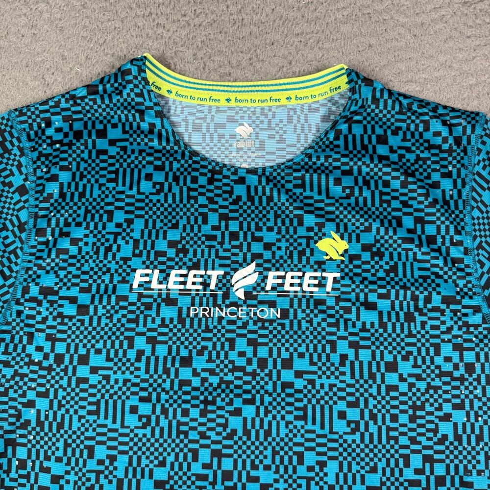 Rabbit Running Shirt Mens L Blue Athletic Performance Gym Fleet Feet Princeton